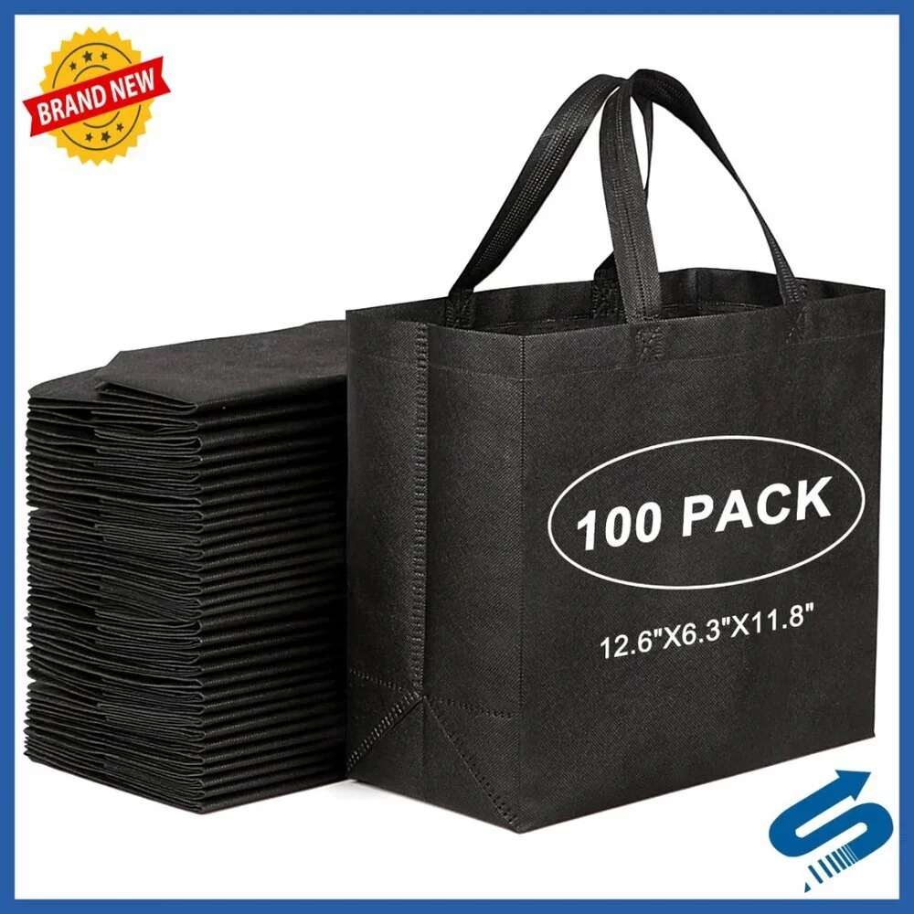 Reusable Tote Bags Non Woven Foldable Eco Friendly Bulk Shopping Storage